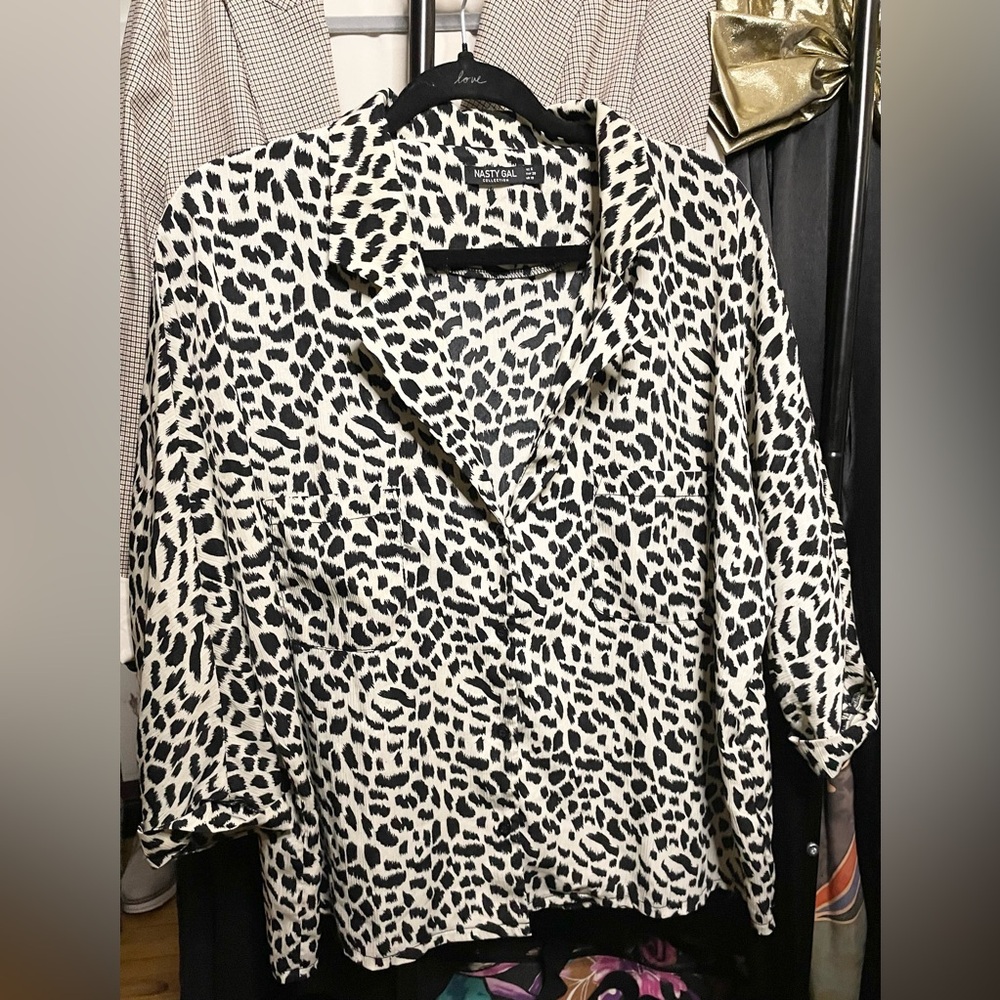 Nasty Gal Animal Print Blouse